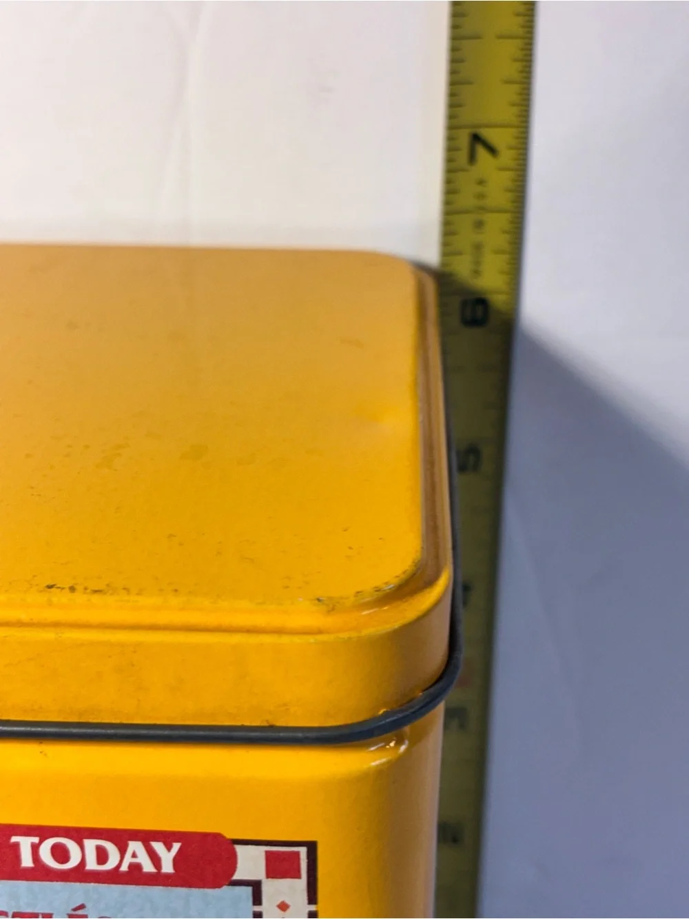Vintage Nestlé Toll House Cookie Tin 1939 1942 1954 Yellow Metal Canister